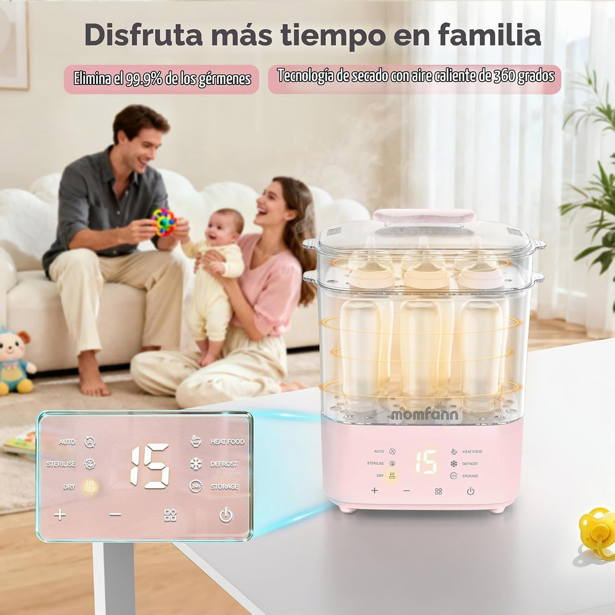 Esterilizador y secador de biberones todo en uno, esterilizador elé...