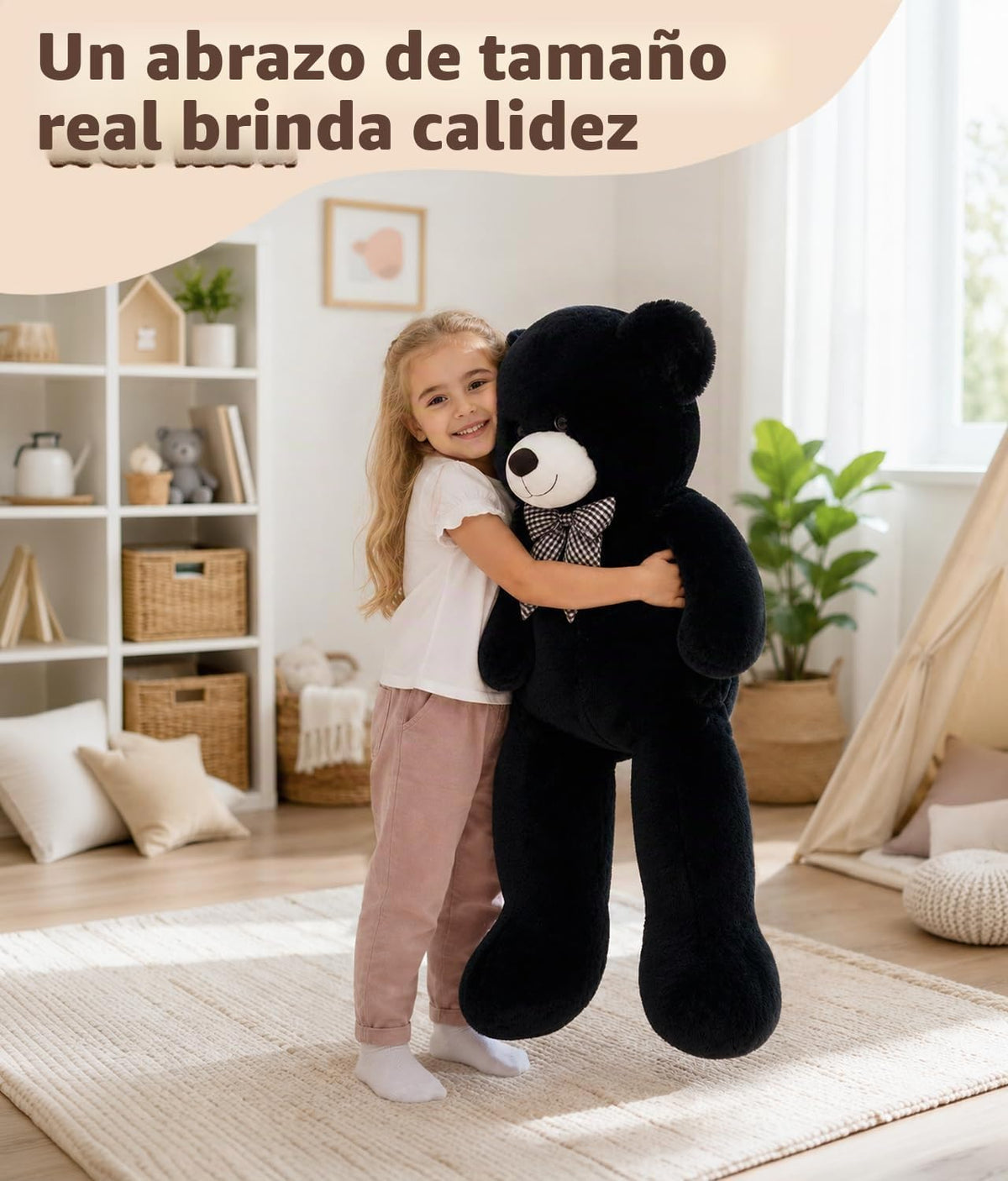 MaoGoLan Oso de peluche negro de 39 pulgadas, regalo de felpa espon...