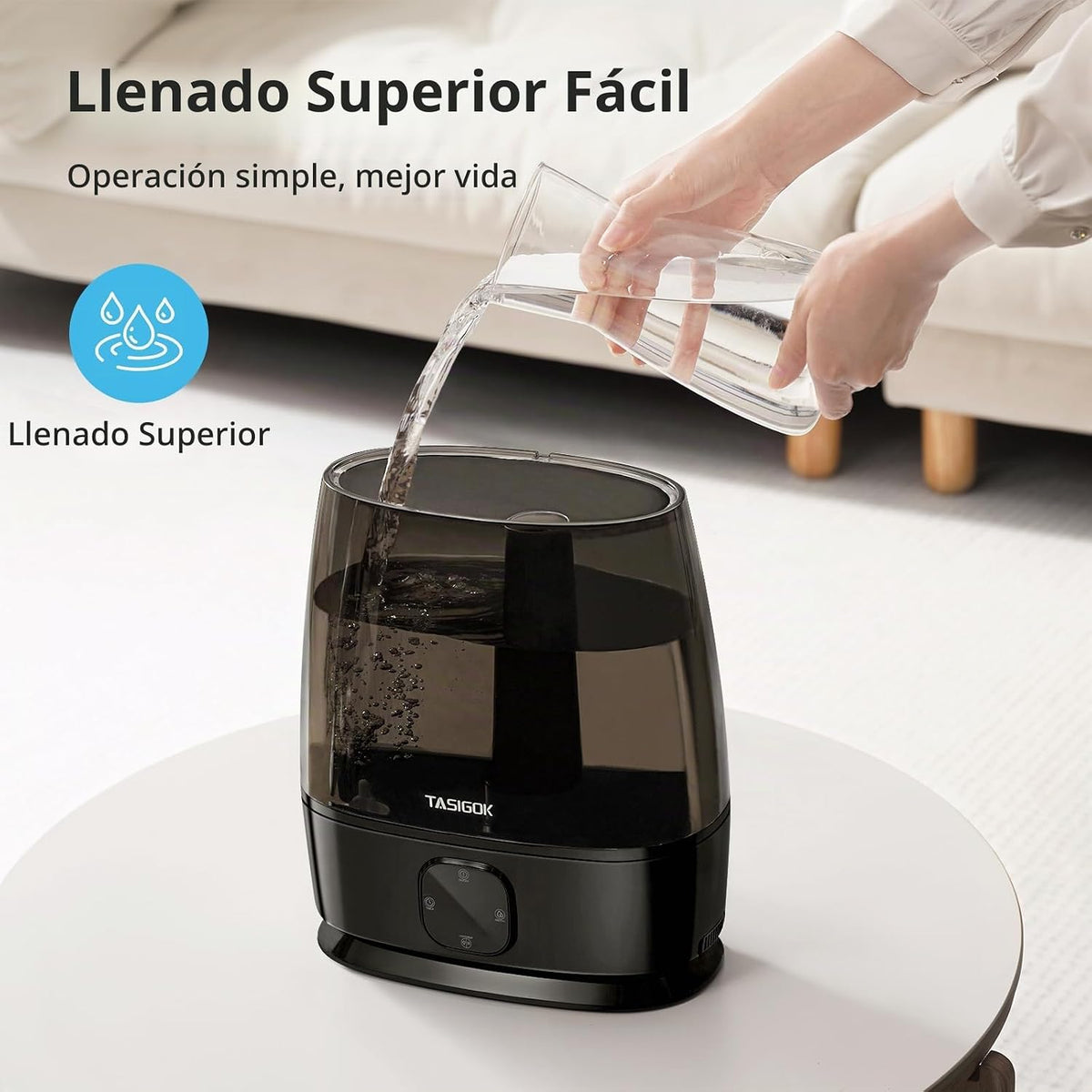 TASIGOK Humidificadores para dormitorio y hogar, humidificador de a...