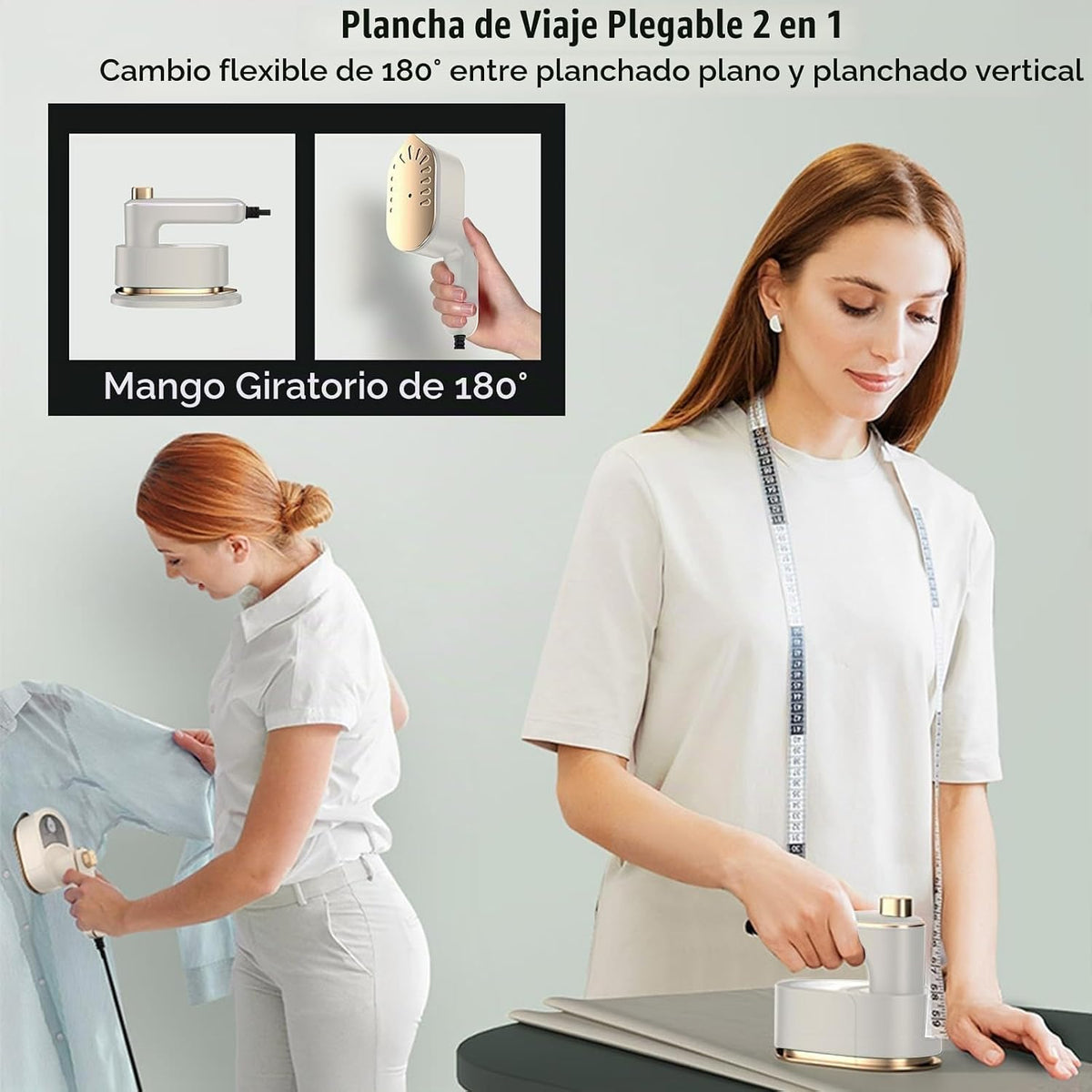 Vaporizador de viaje para ropa, 2 en 1, vaporizador portátil de man...