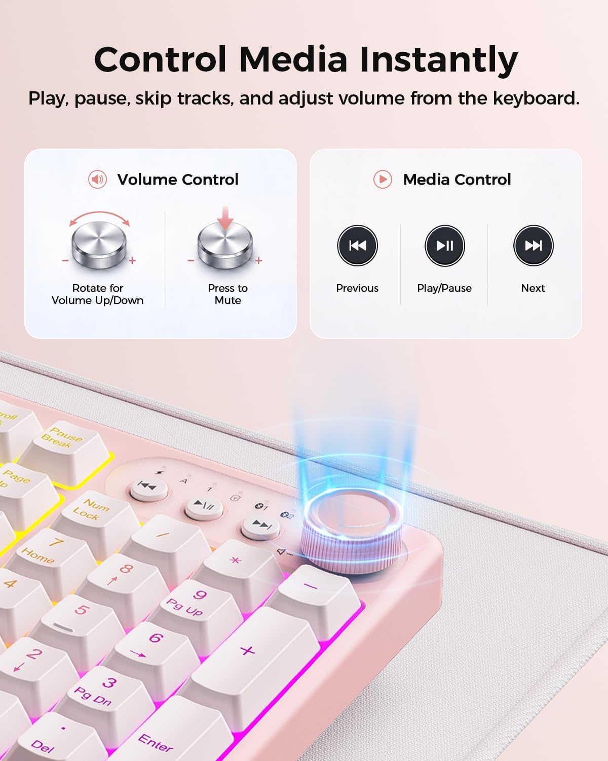 Seenda Teclado y ratón inalámbricos Bluetooth, retroiluminado multi...