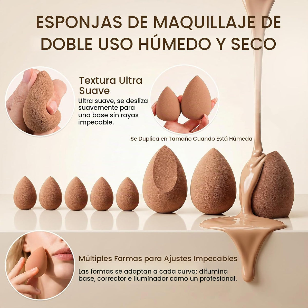Juego de brochas de maquillaje, 57 brochas de maquillaje multifunci...