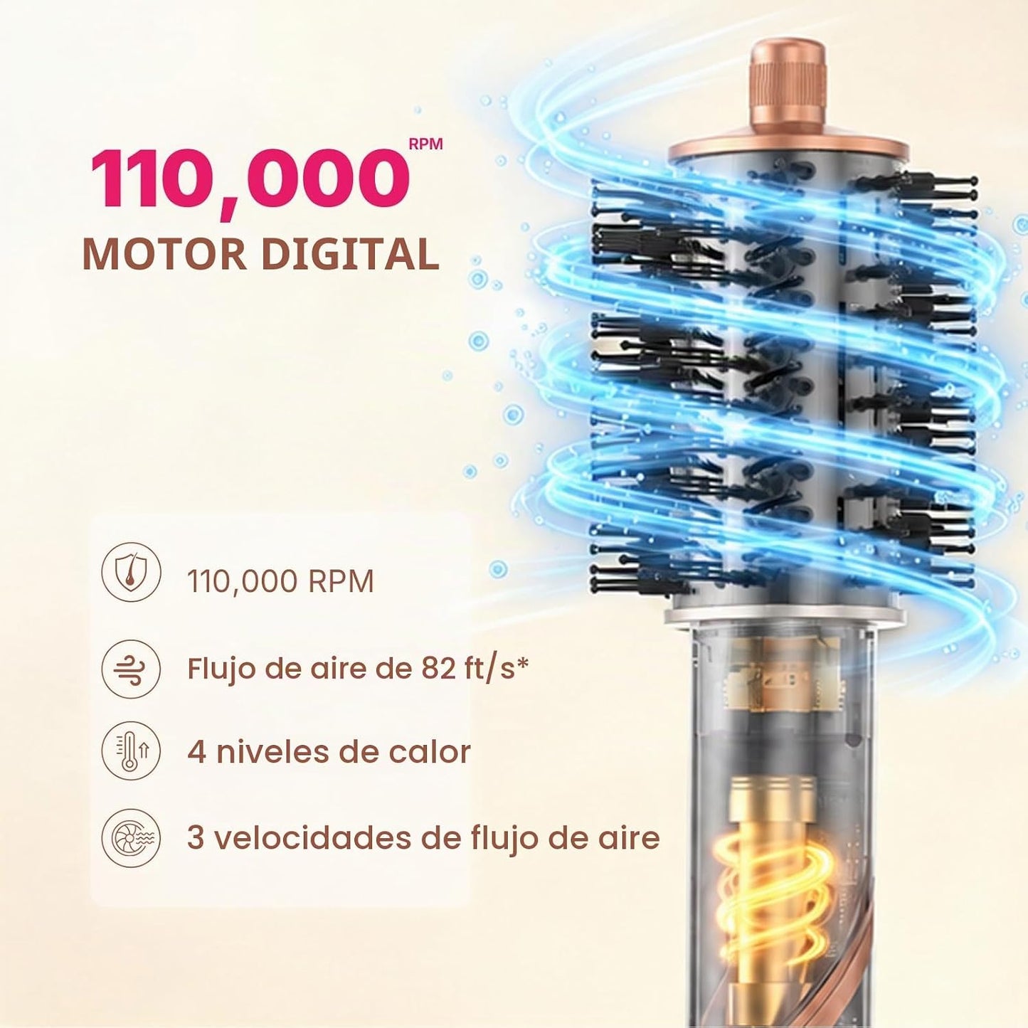 Ukliss Cepillo secador de cabello 8 en 1 y estilizador de aire cali...