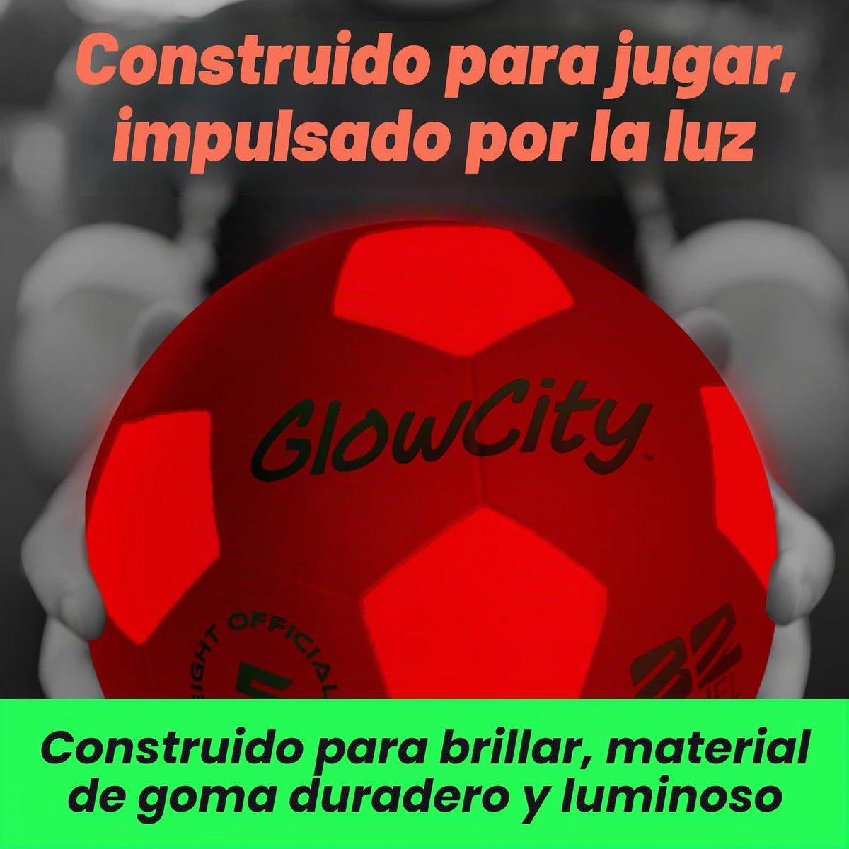 GlowCity Balón de fútbol que brilla en la oscuridad - Tamaños 3, 4,...