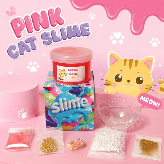 Slime transparente con purpurina con gato, juguetes para niñas, lim...