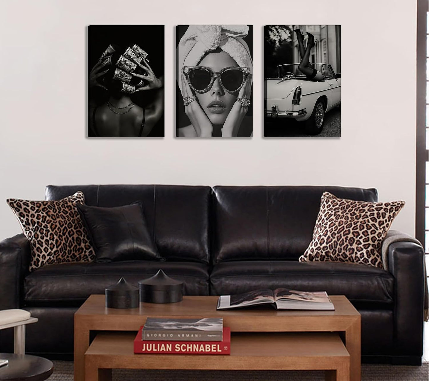 Lienzo de moda para mujer, arte de pared en blanco y negro, decorac...
