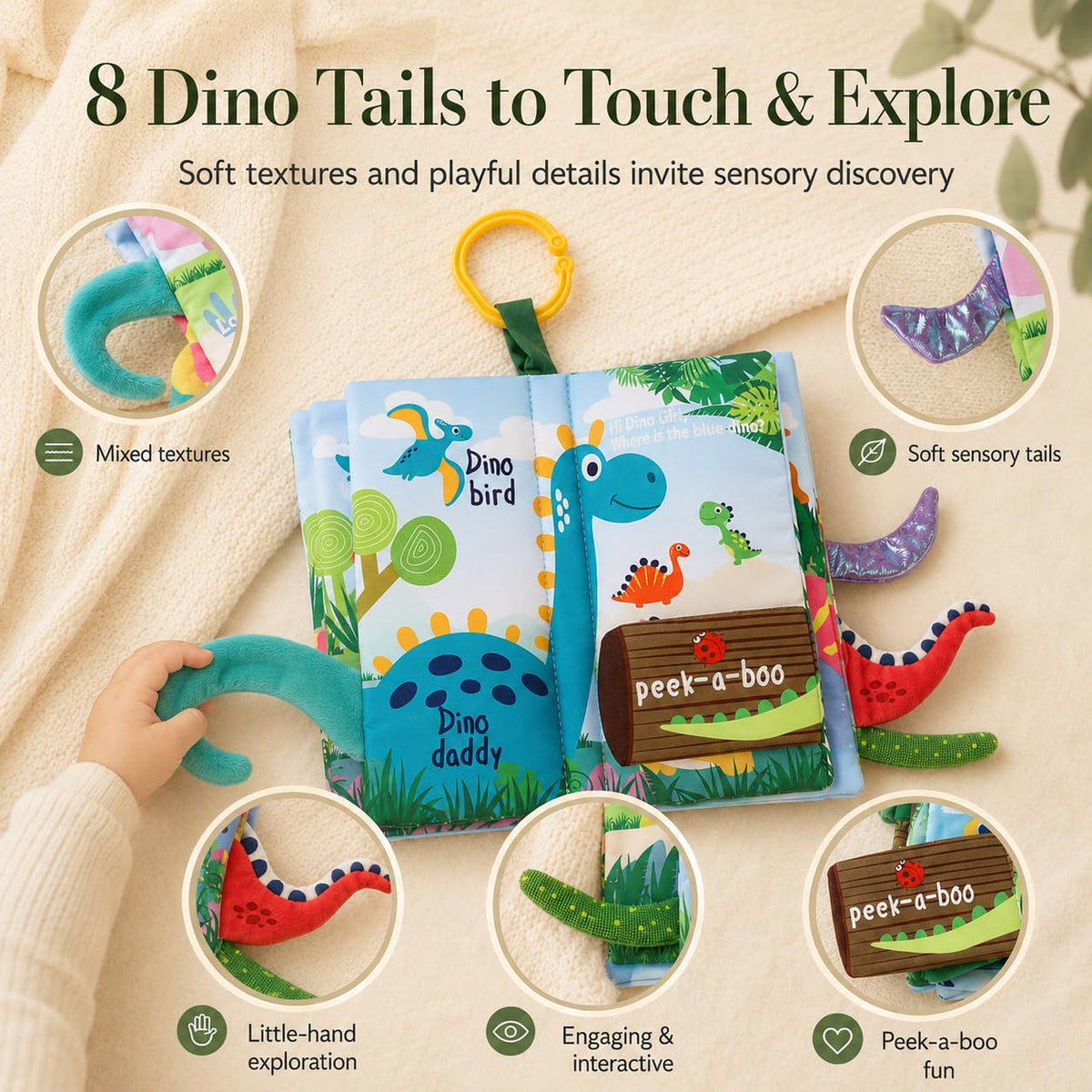 Fish Baby Crinkle Books con juguete de dentición de peces 3D para b...