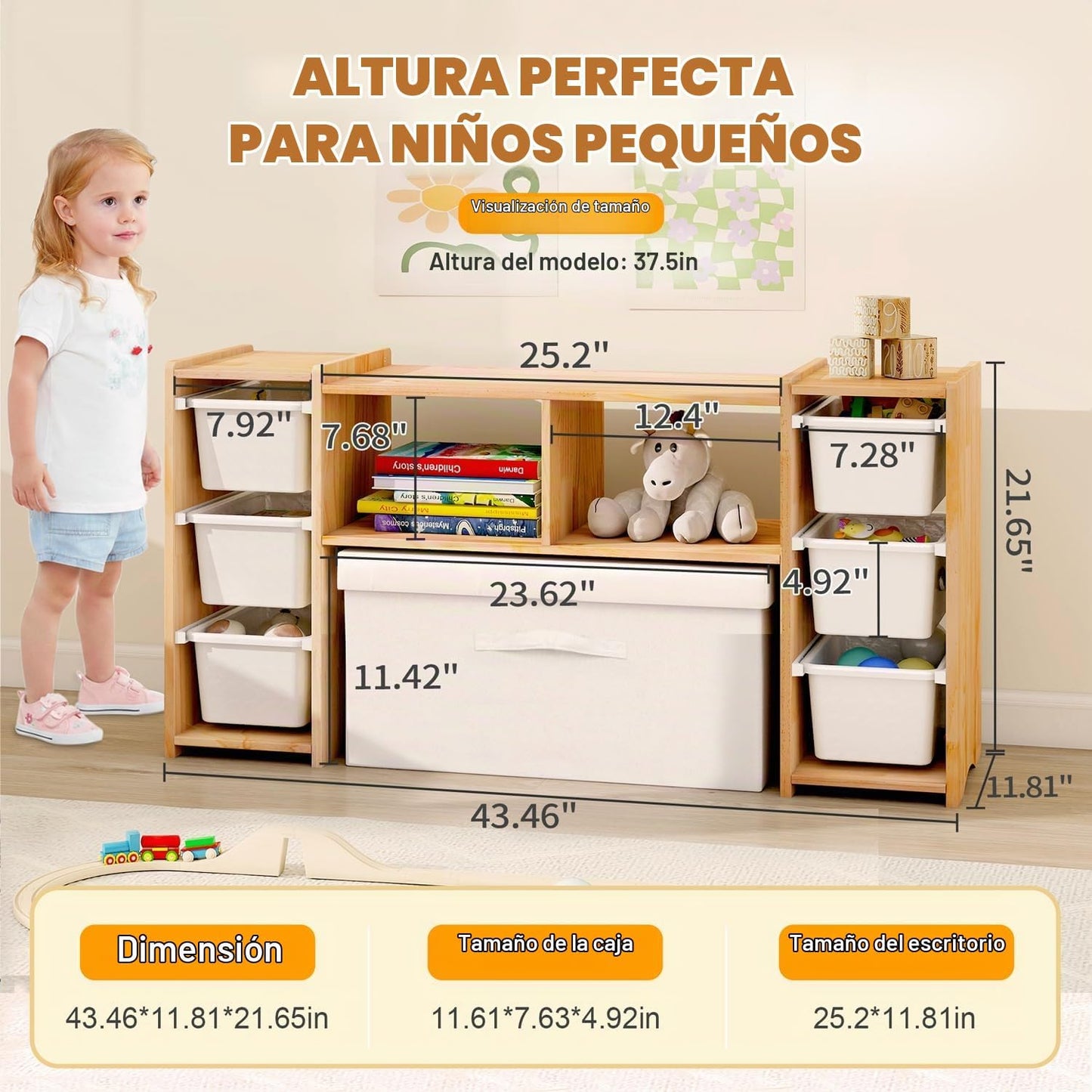 MallBest Estantería Montessori para Niños - 100% Madera de Pino Mac...
