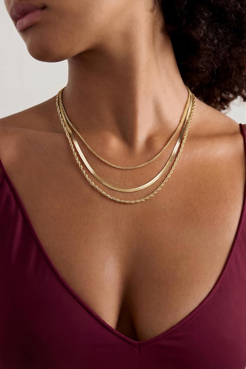Freekiss Collar de espiga para mujer, serpiente chapada en oro de 1...