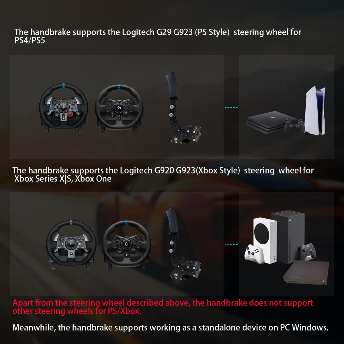HCXLELD Freno de mano Sim Racing, volante de carreras G29 G923 comp...