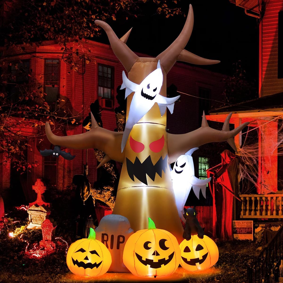 GOOSH Árbol inflable de Halloween de 12 pies para decoración al air...