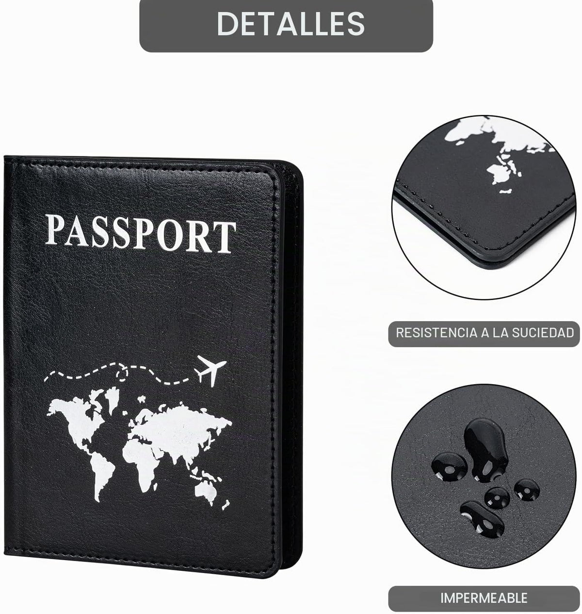 2 soportes para pasaporte, cartera ultradelgada para pasaporte para...
