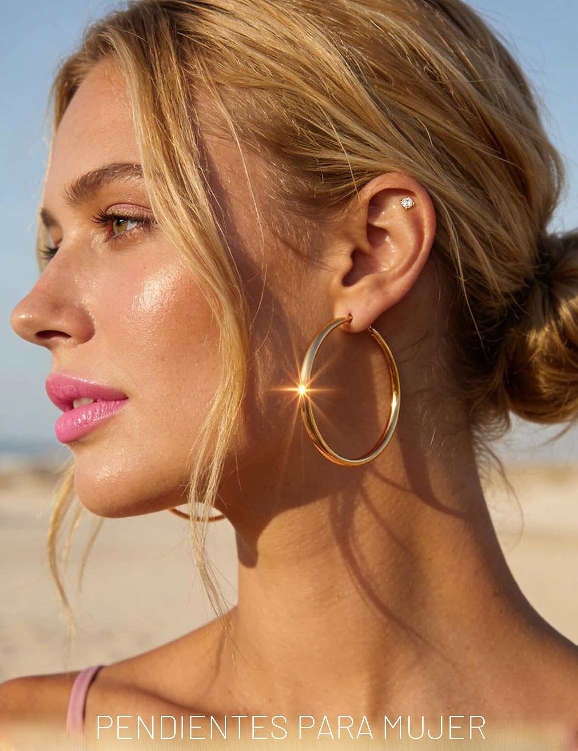 Juego de 75 Pares de Pendientes de Oro para Mujer, Pendientes de Ar...
