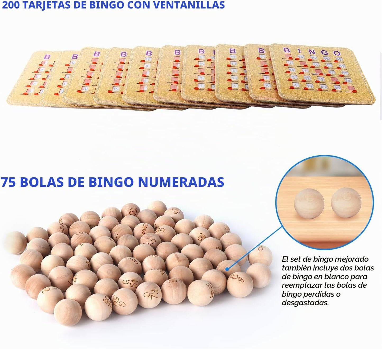 GSE Deluxe Juego de Bingo Juego de Bingo, jaula grande de latón, 20...