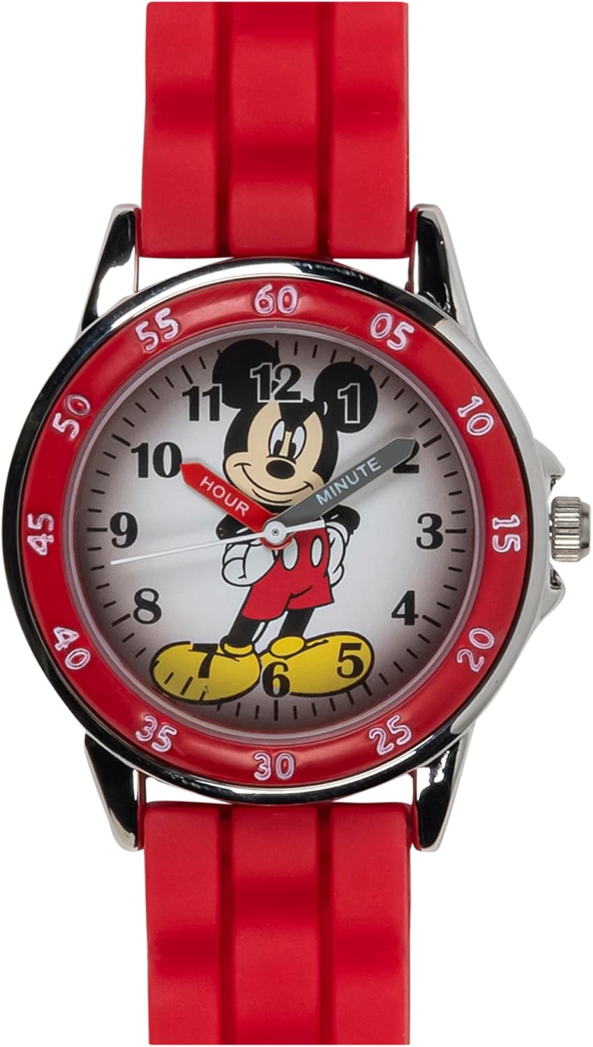 Reloj analógico para niños Mickey Mouse de Accutime, esfera de fáci...