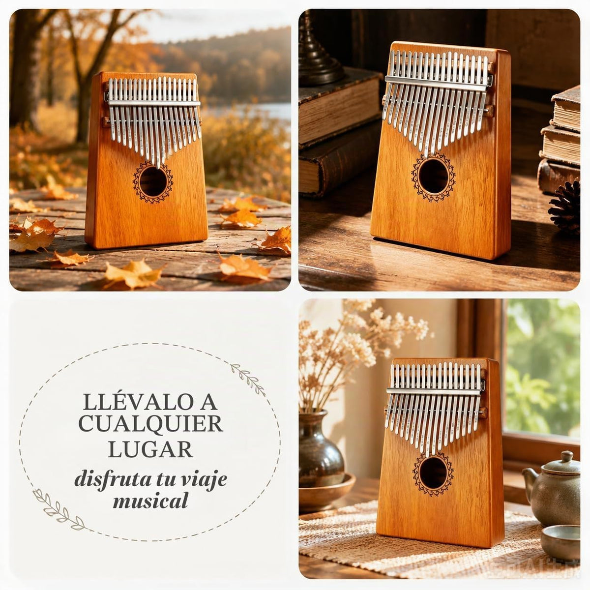 Kalimba - Piano de pulgar de 17 teclas, piano portátil de dedo Mbir...