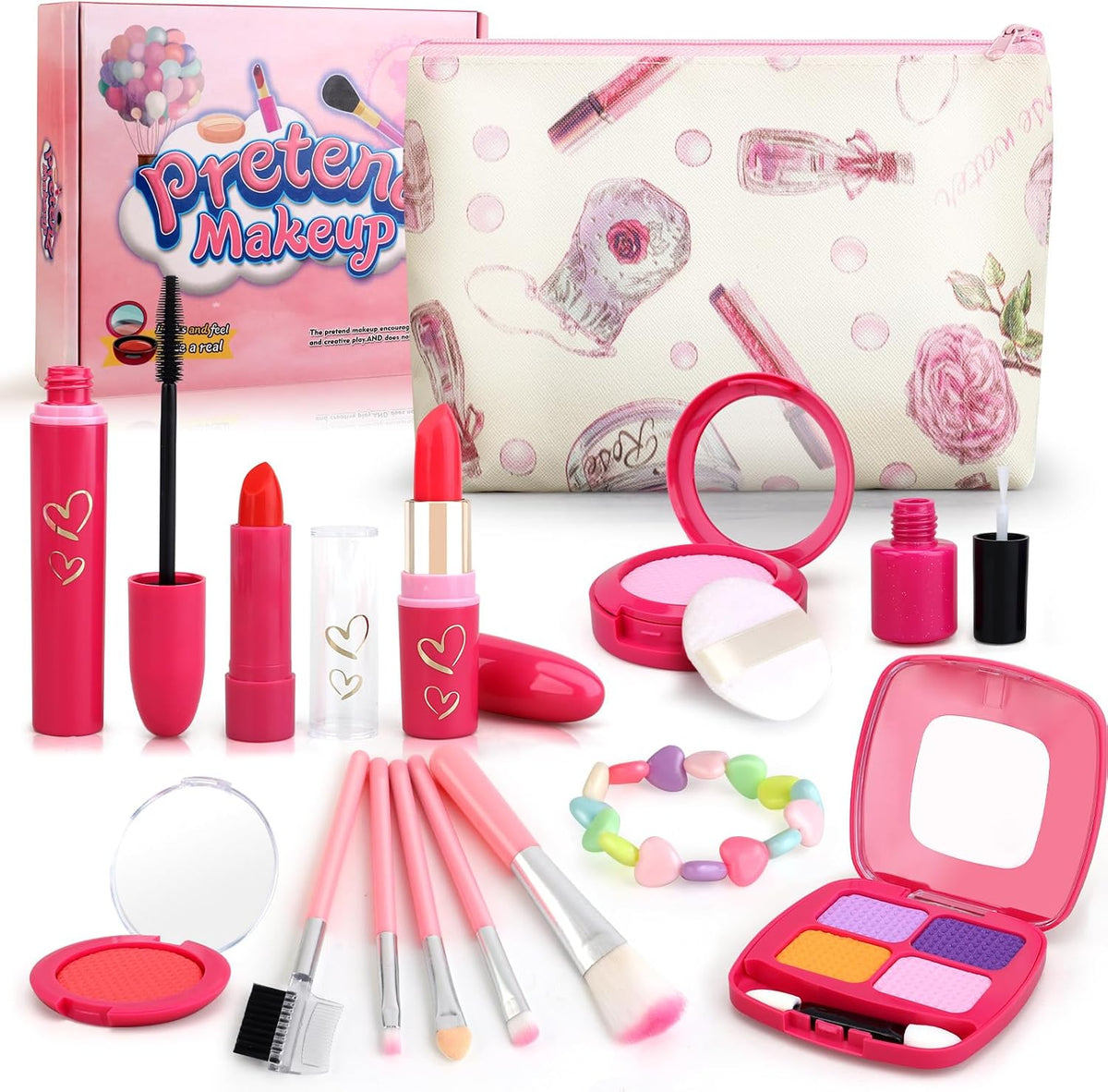 Woumserta Regalos para niñas, maquillaje básico de simulación para...