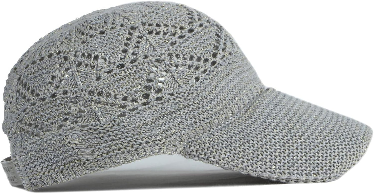 FASHIXD Gorra de béisbol de malla tejida para mujer, de hilo de ver...