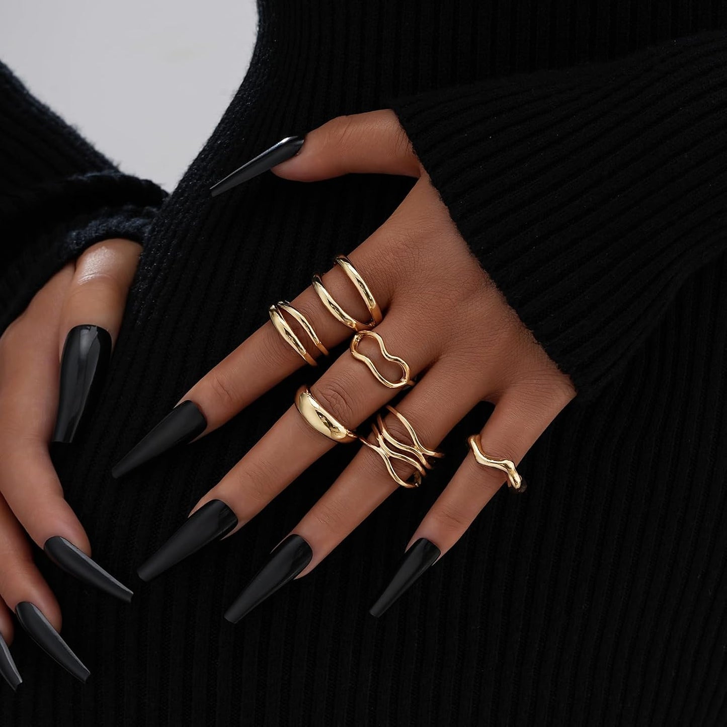 FAXHION Juego de 25 anillos apilables de oro para mujer, anillo de...