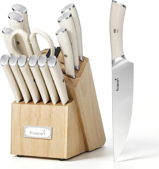 Juego de cuchillos de chef Kuisine, juego de cuchillos de bloque de...
