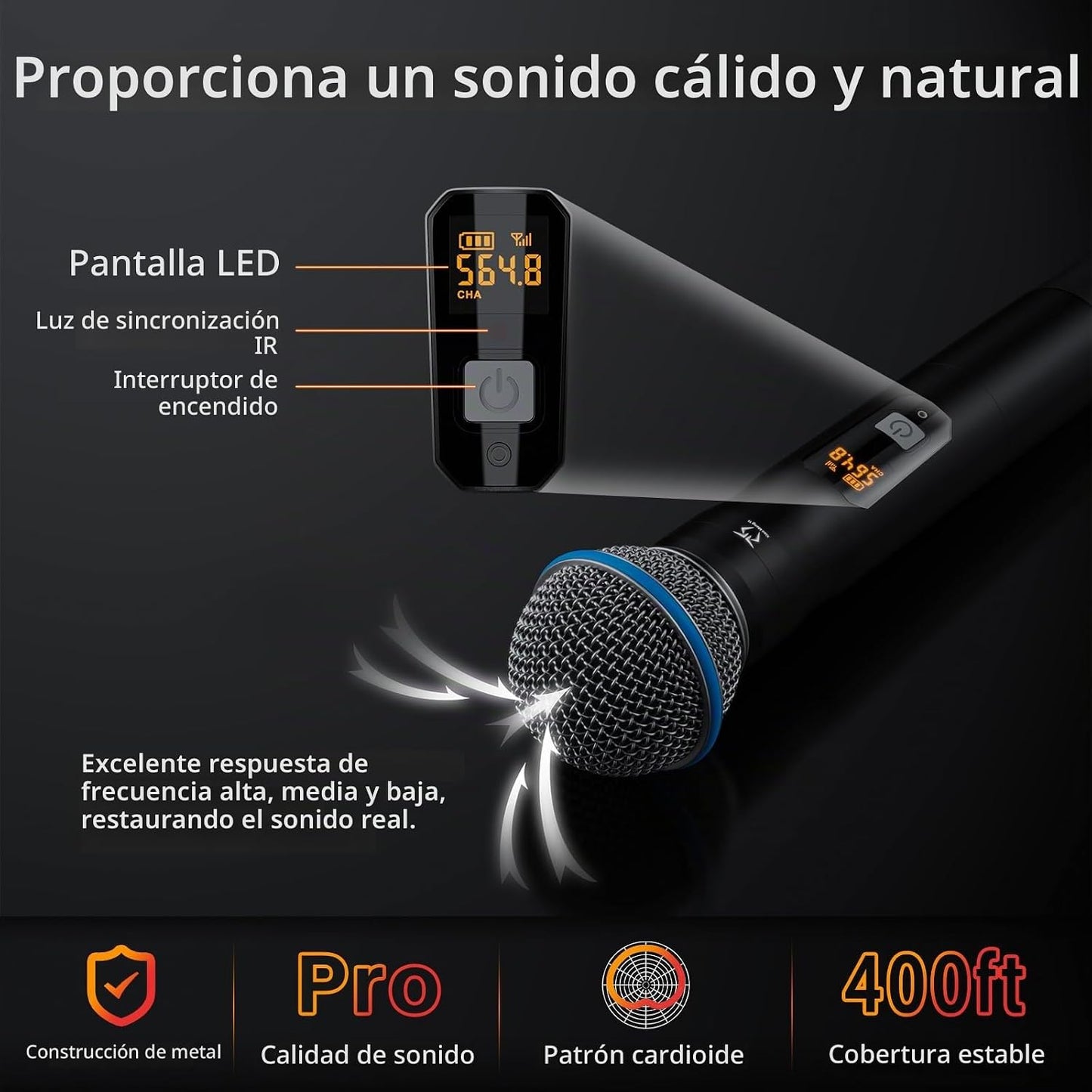Xiao Meng Yi Sistema de micrófono inalámbrico de doble canal, 2 mic...