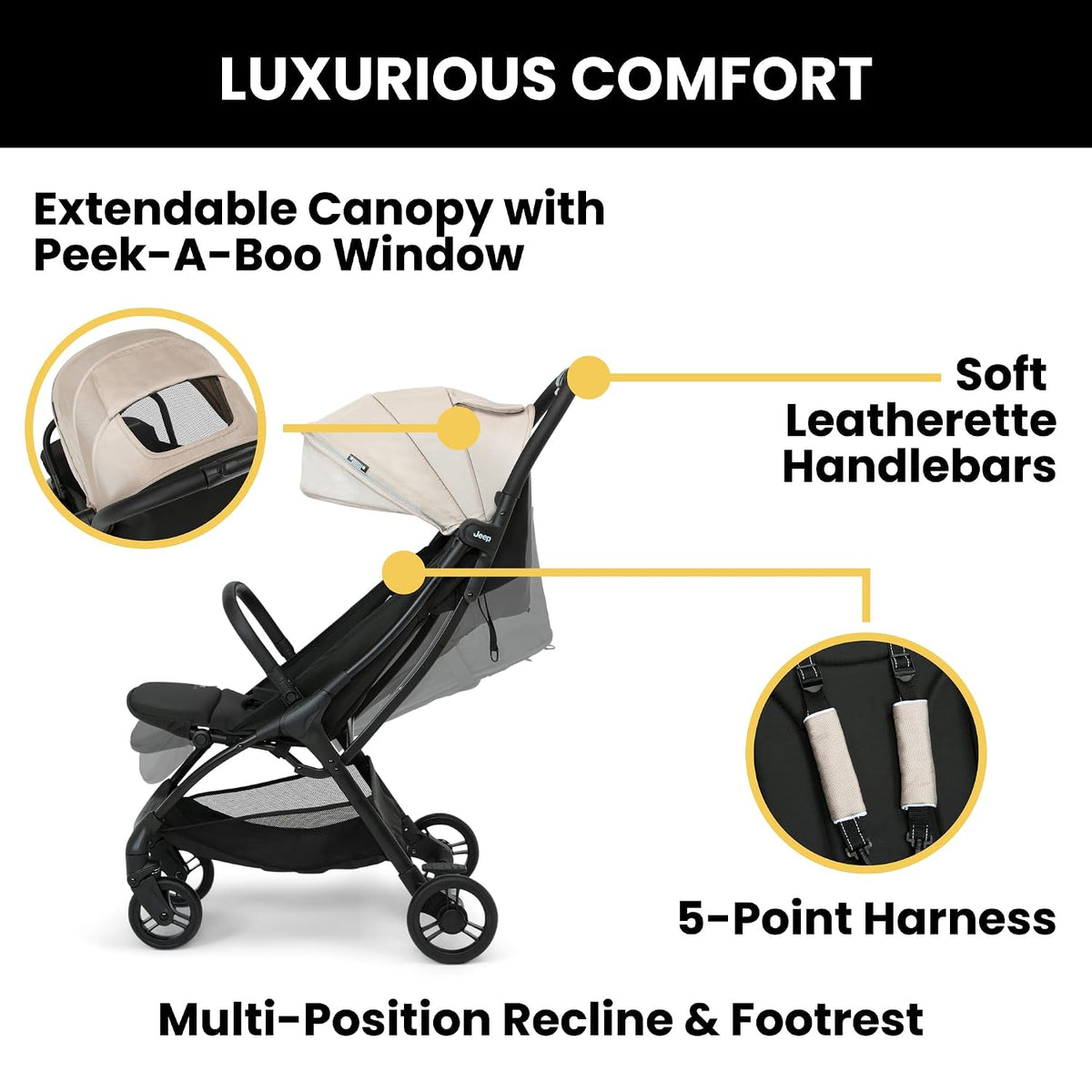 Delta Children Greenguard Gold - Cochecito de viaje compacto Jeep A...