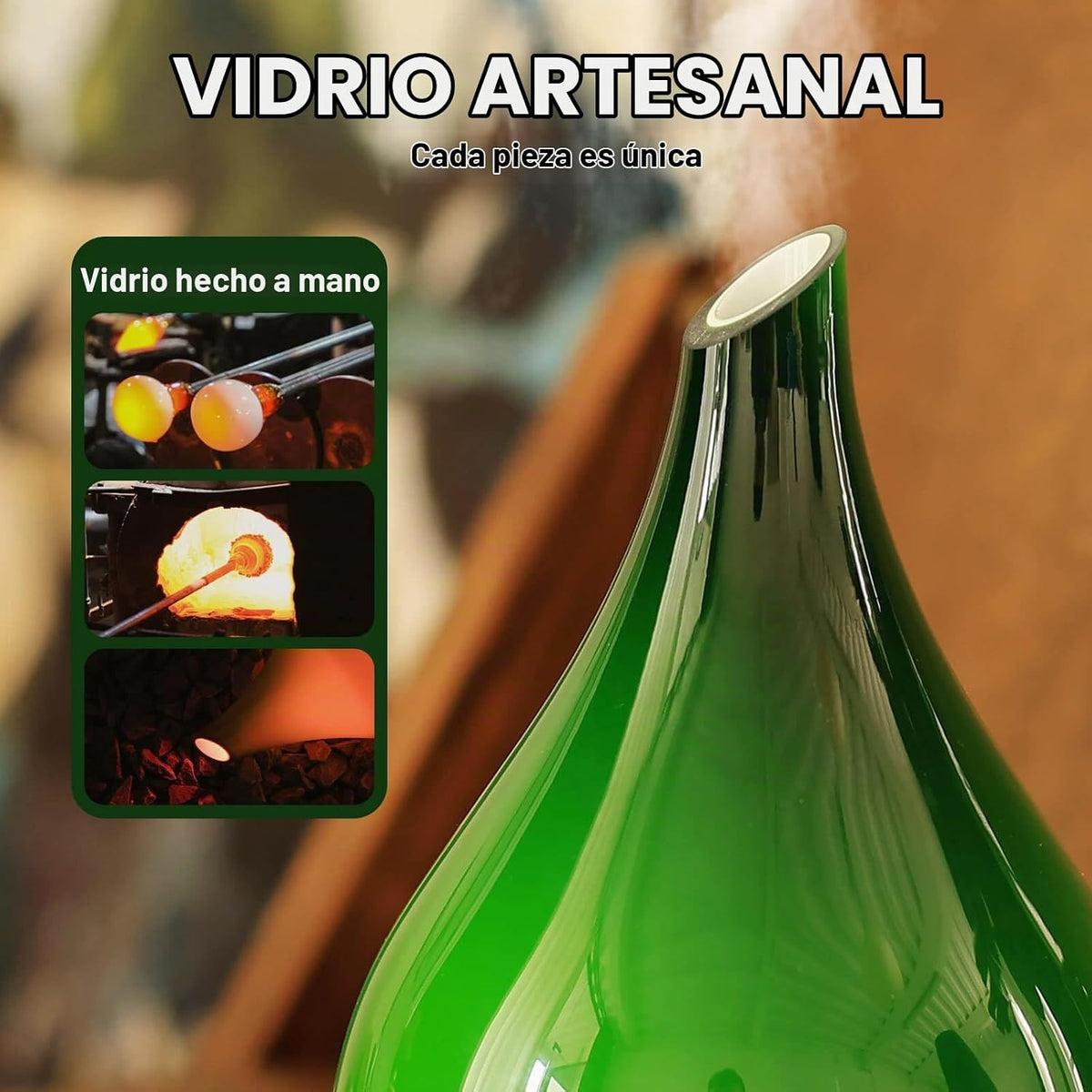Porseme Difusor de aceite esencial 5.1 fl oz Difusor de cristal hec...