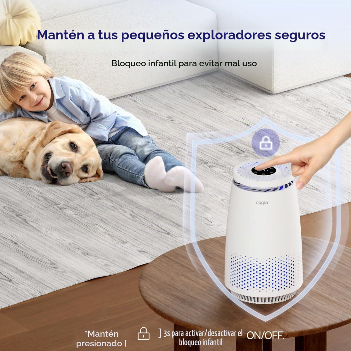 Cegsin Purificadores de aire para dormitorio del hogar, filtro HEPA...