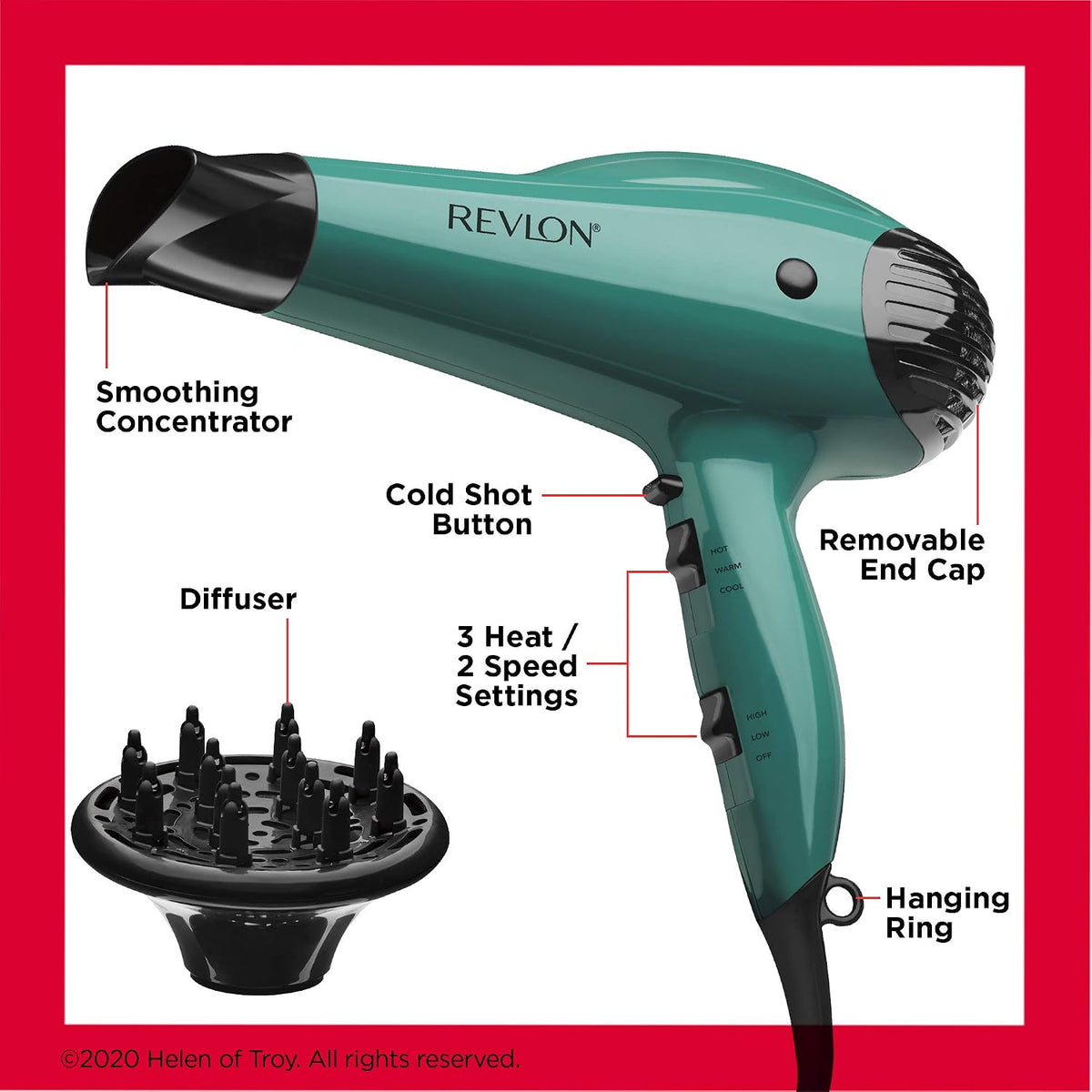 Secador de pelo Revlon con booster de volumen | 1875W para elevació...
