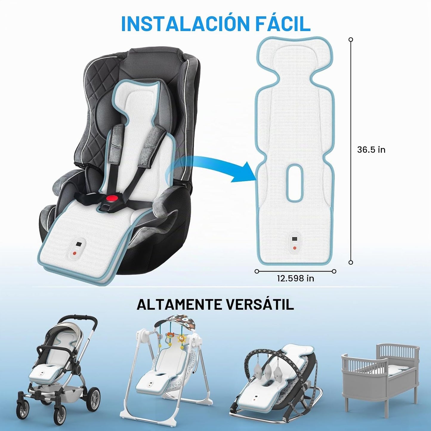 Almohadilla de enfriamiento para cochecito de bebé, hasta 10 horas...