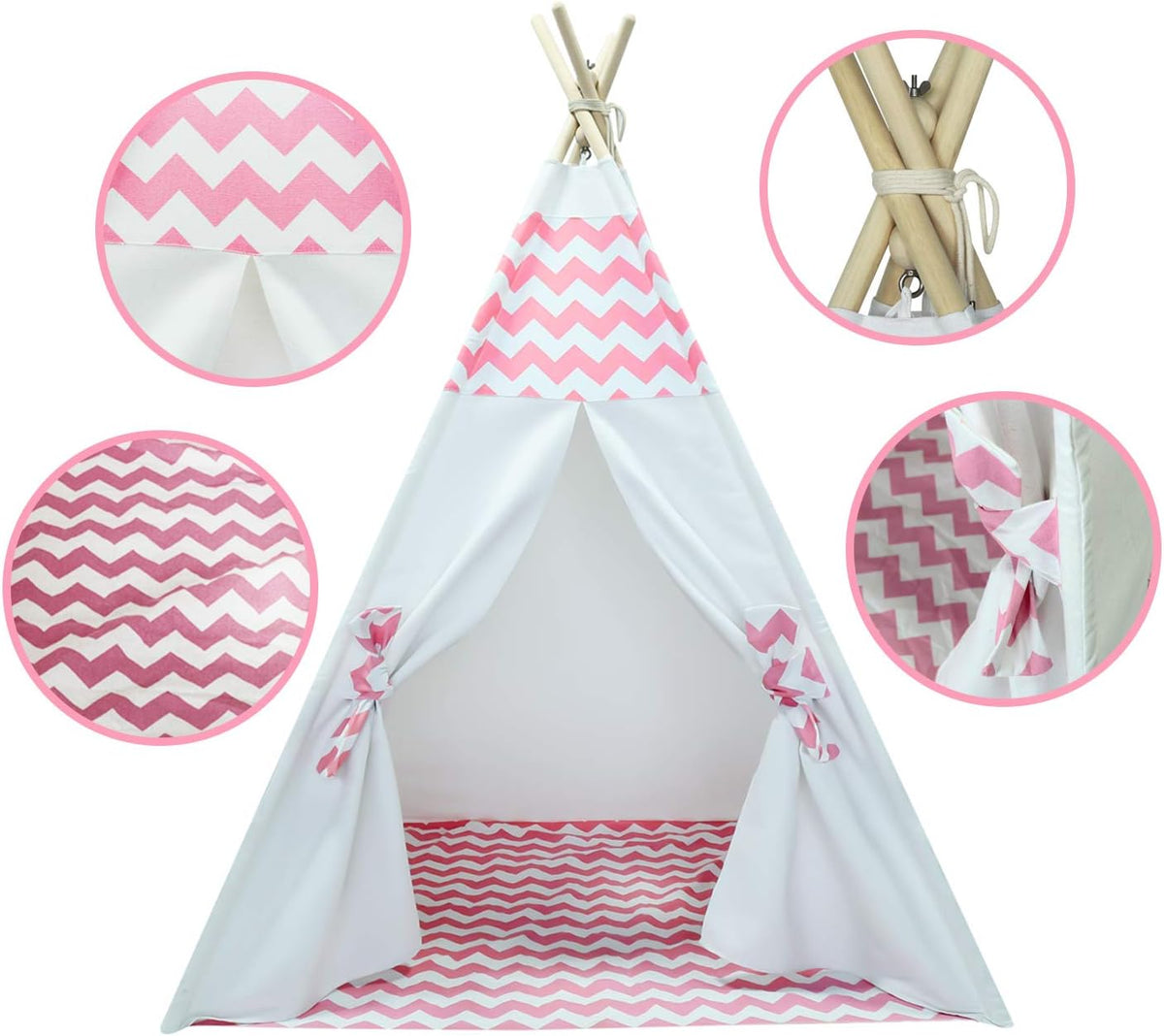 Tienda de campaña tipi para niñas y niños, camiseta para jugar en i...
