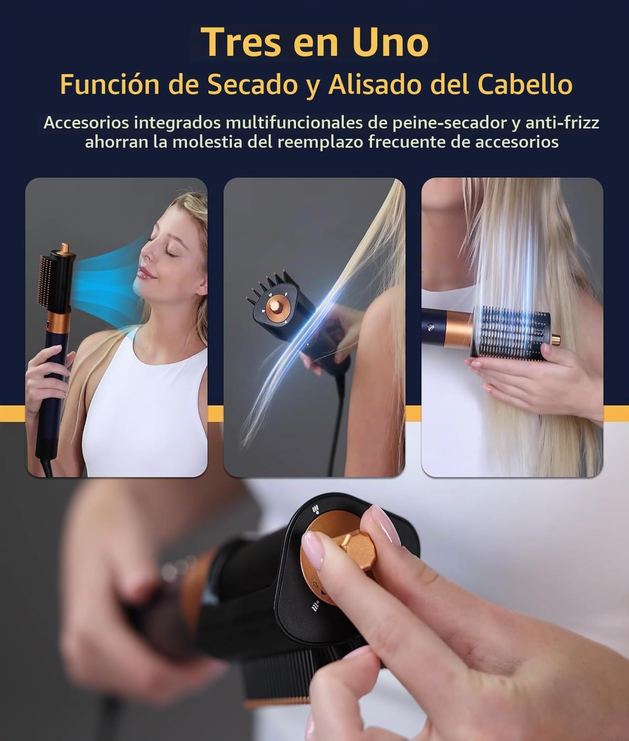 Fenvatea Cepillo de secado de pelo profesional 8 en 1 con rizadores...