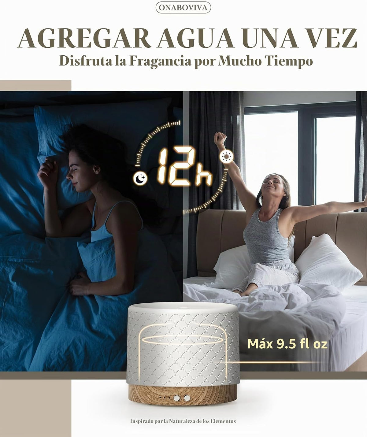 Difusor de aceite esencial \u2013 Difusor de cerámica de 9.5 fl oz...