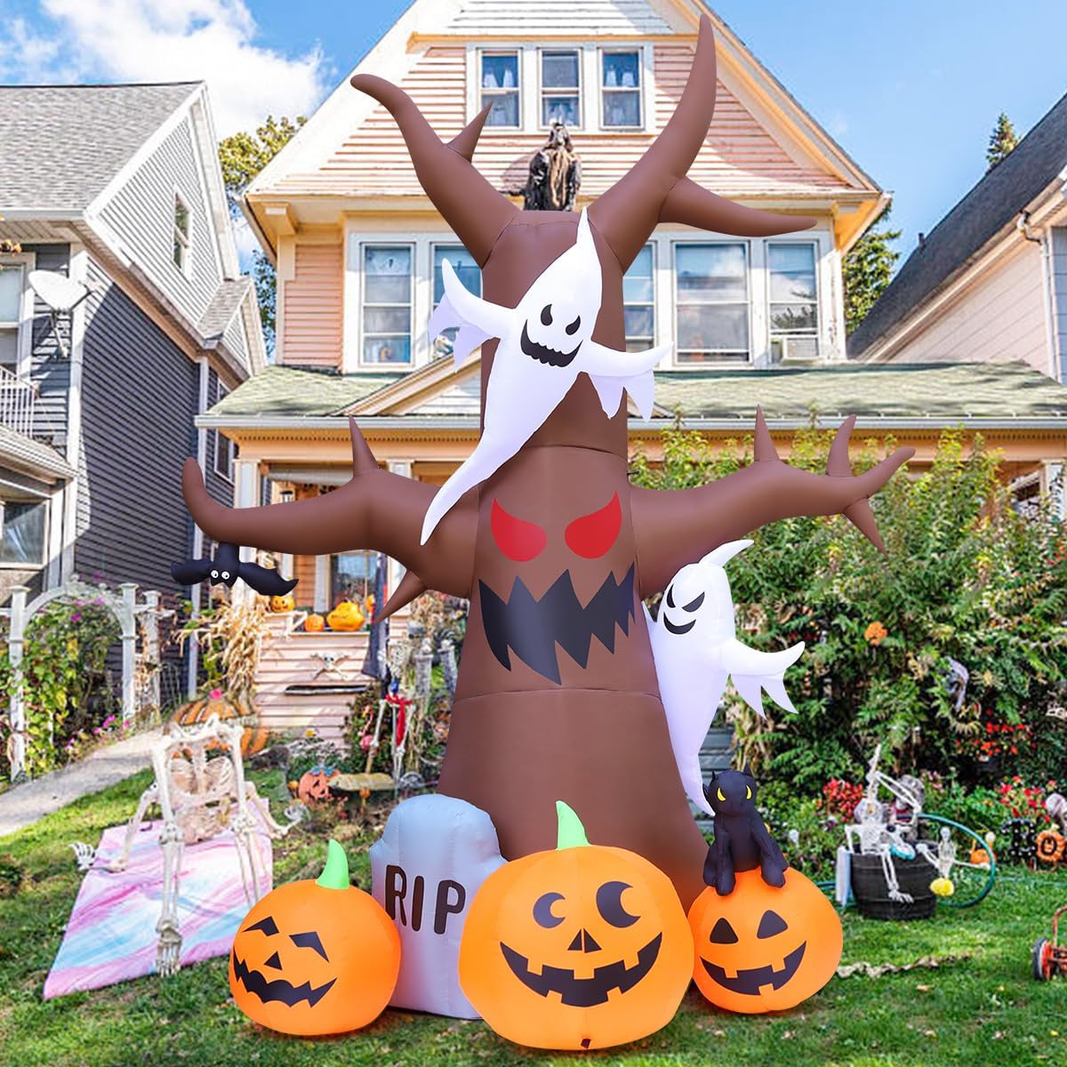 GOOSH Árbol inflable de Halloween de 12 pies para decoración al air...