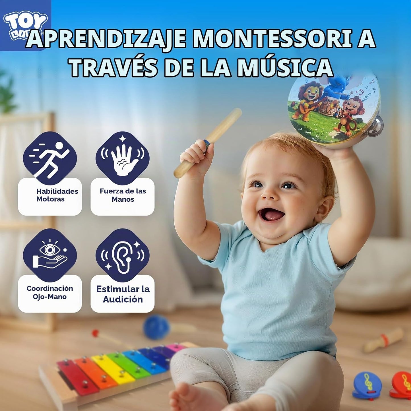 TOY Life - Instrumentos musicales para niños pequeños, juguetes mus...