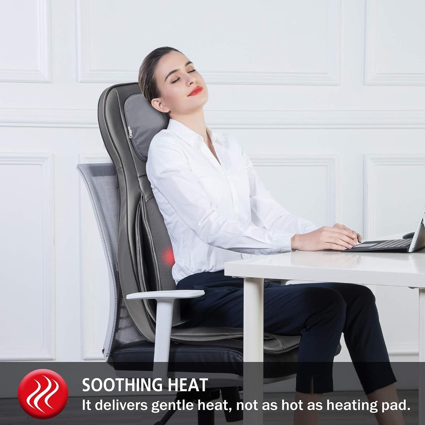 COMFIER Masajeador de espalda con calor, masajeador Shiatsu de cuel...