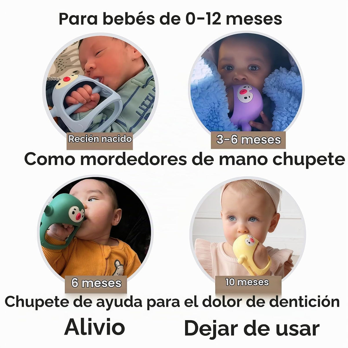 Smily Mia Mordedores de pingüino, juguetes de dentición de silicona...