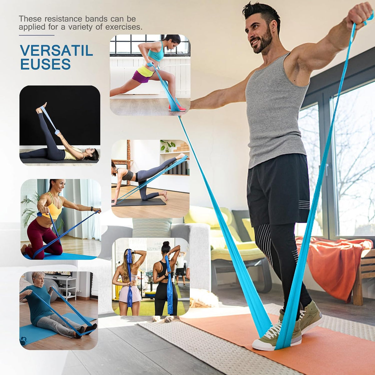 Bandas de resistencia para entrenamiento, terapia física, ejercicio...