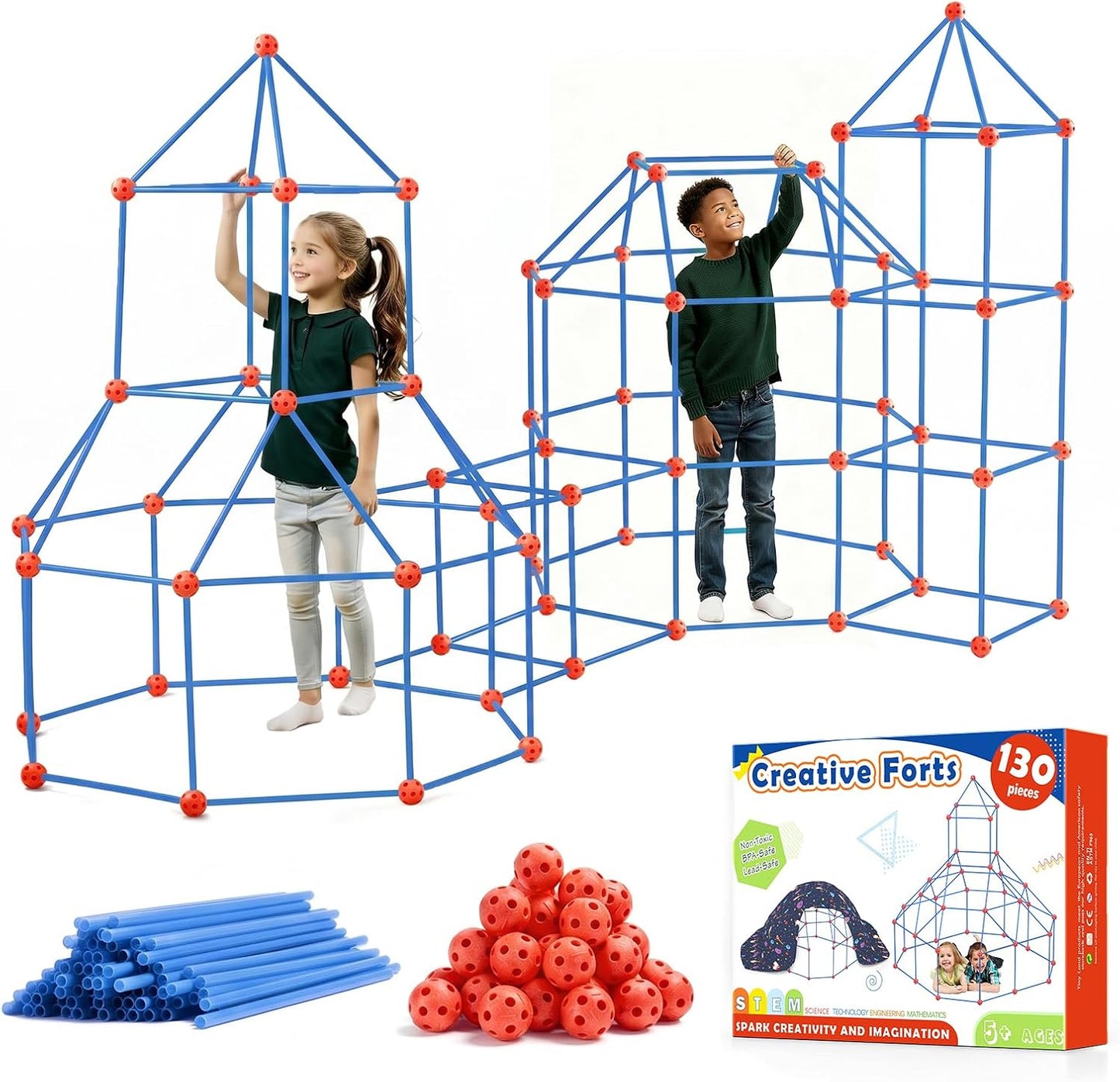 Tiny Land Fort Kit de construcción para niños de 4 a 12 años, jugue...