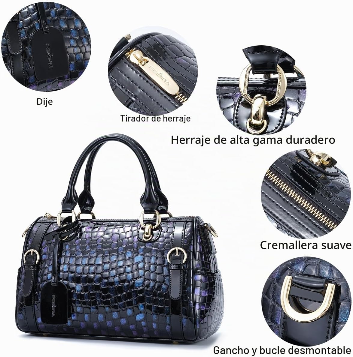 FEIMINA Monederos de cuero genuino para mujer, bolsos de diseñador...