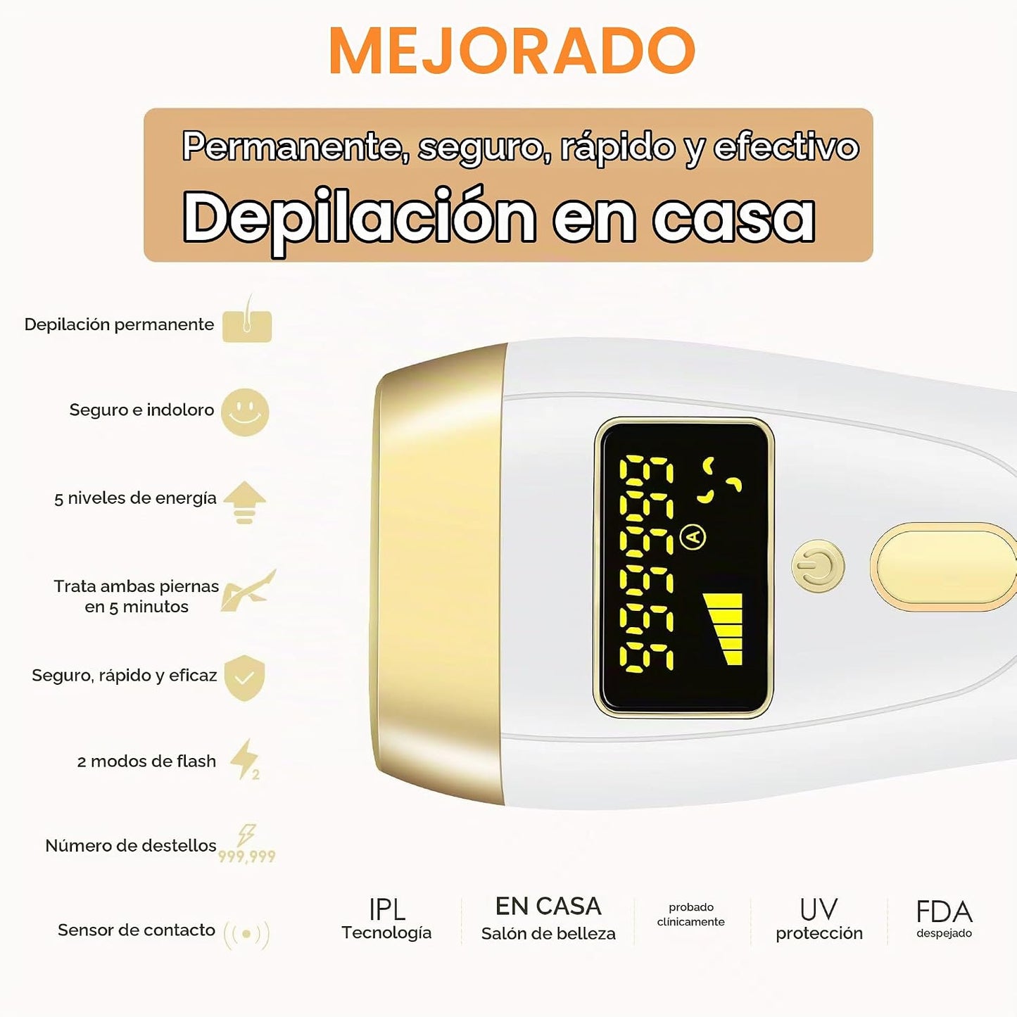 Dispositivo de depilación láser IPL para mujeres y hombres, removed...