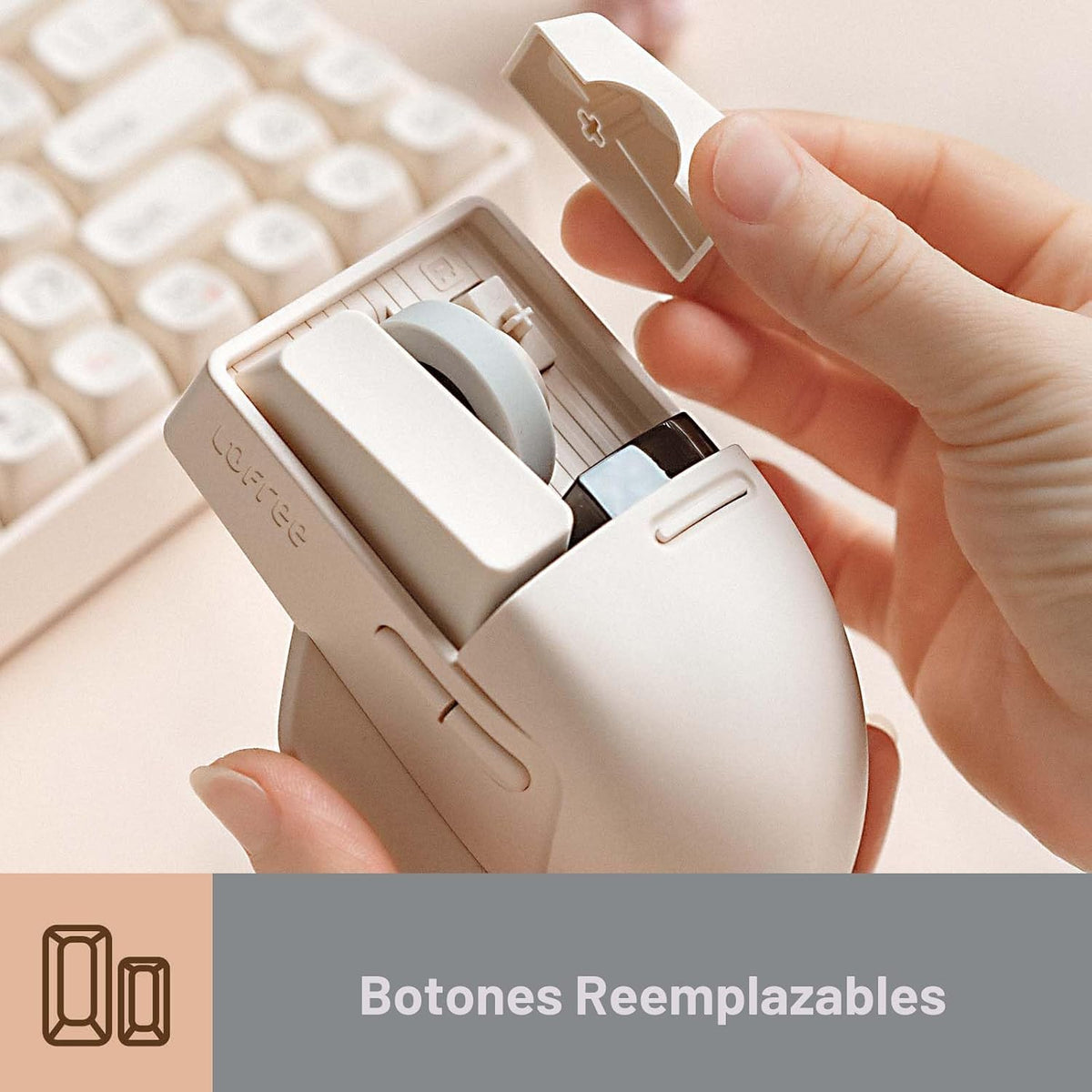 LOFREE Touch PBT Ratón inalámbrico con receptor USB, Bluetooth, con...