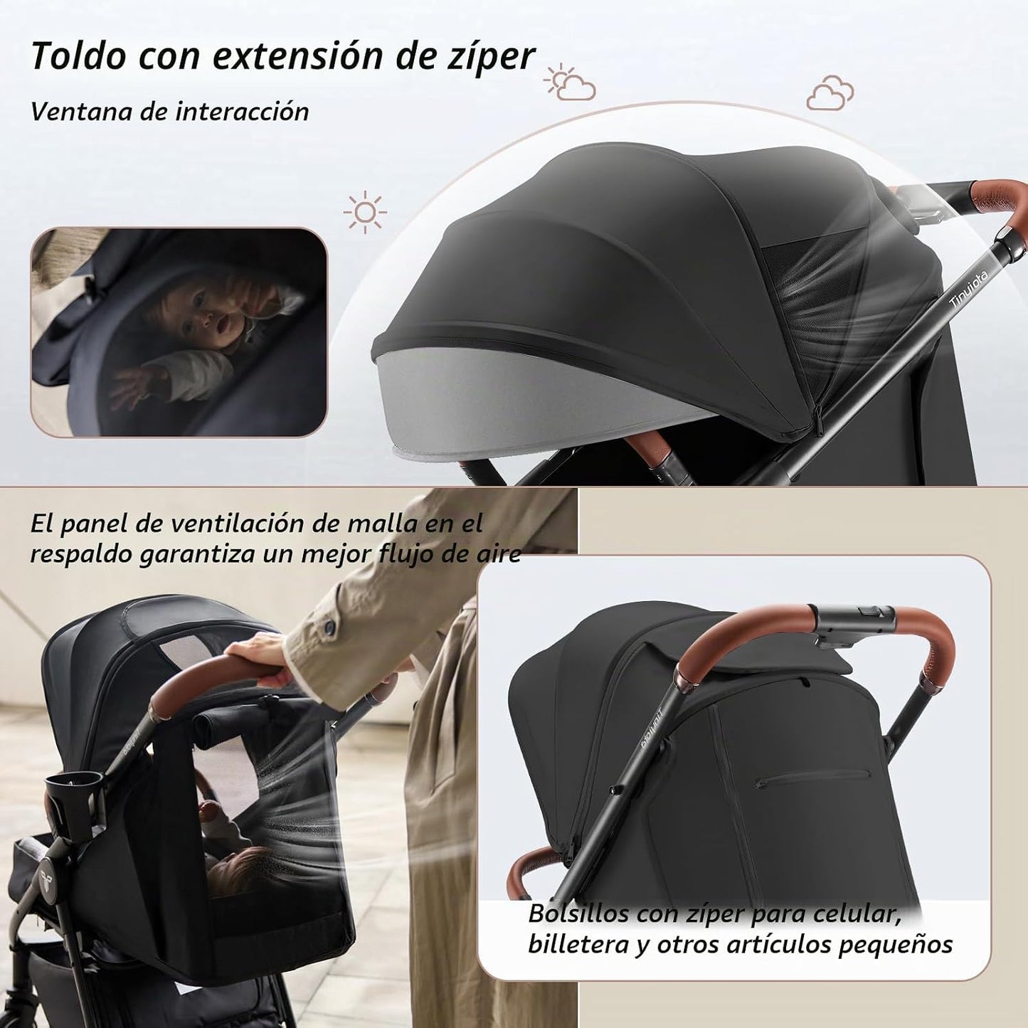 Cochecito Tinyiota para bebés, cochecitos para niños pequeños con g...