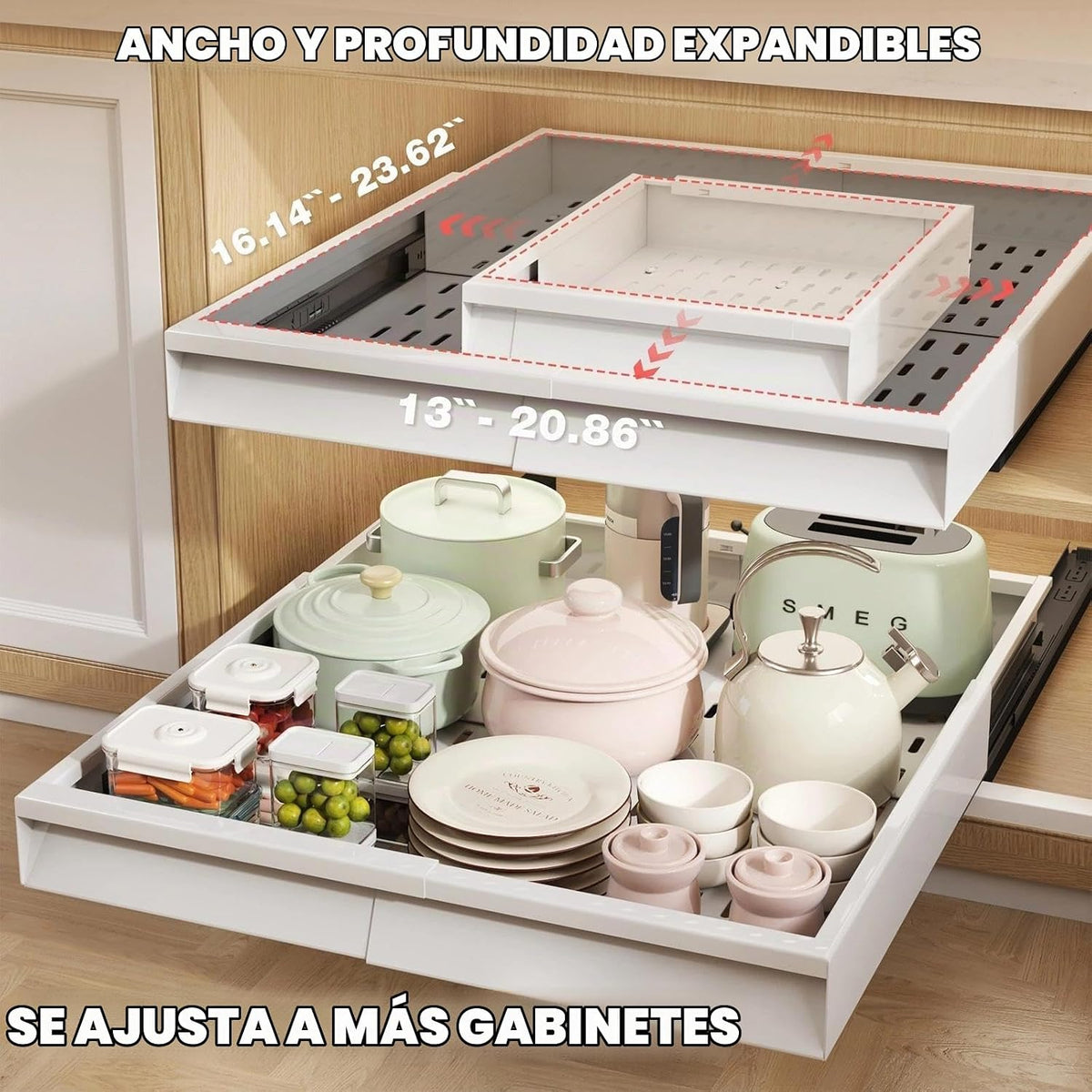 Seinloes Paquete de 2 Organizadores Extraíbles de Gabinete con Almo...