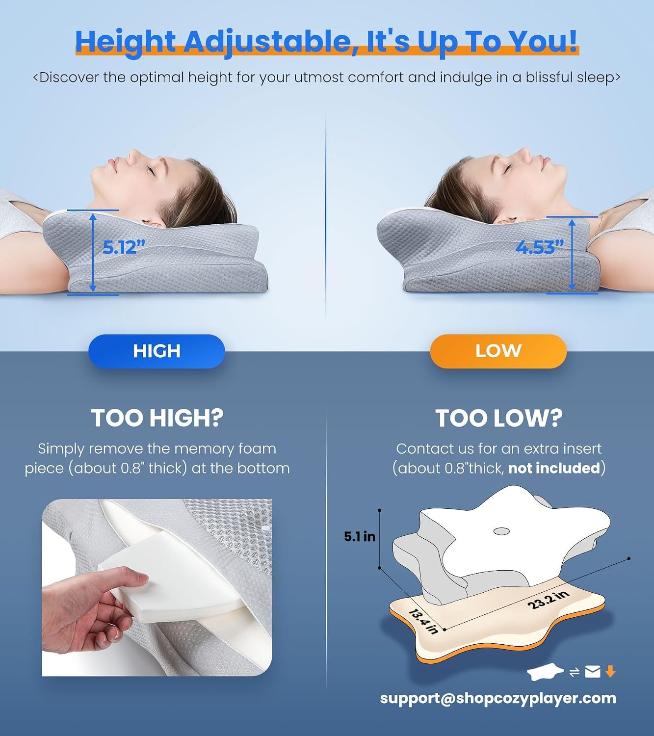 Almohada refrescante de alivio ultra del dolor para soporte del cue...