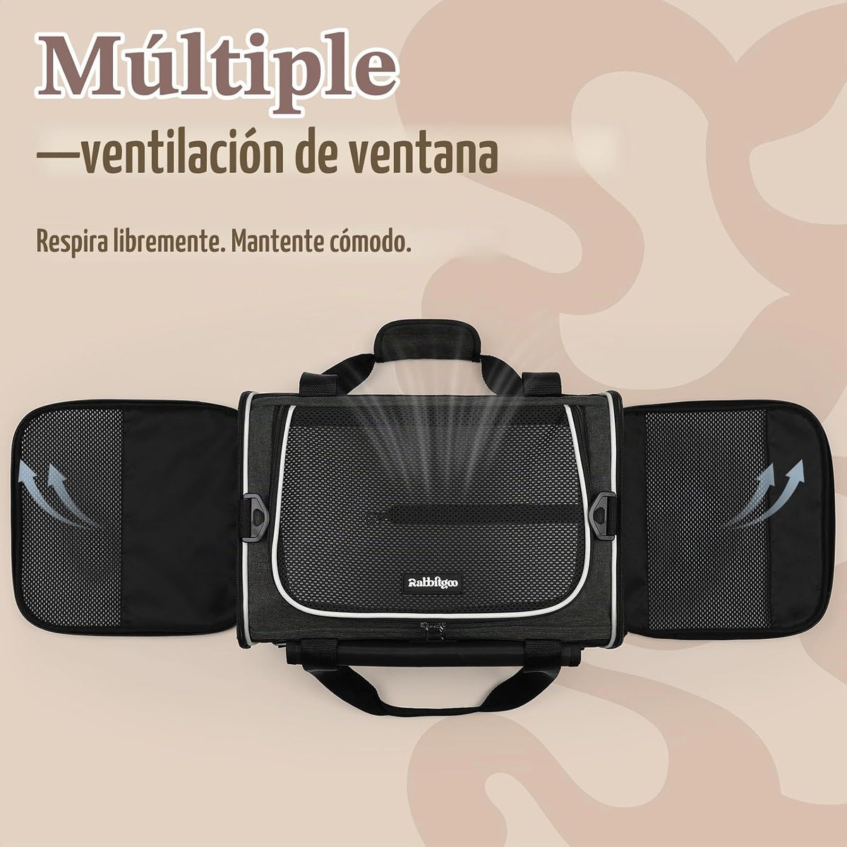 rabbitgoo Transportador de gatos suave, bolsa para mascotas con sol...