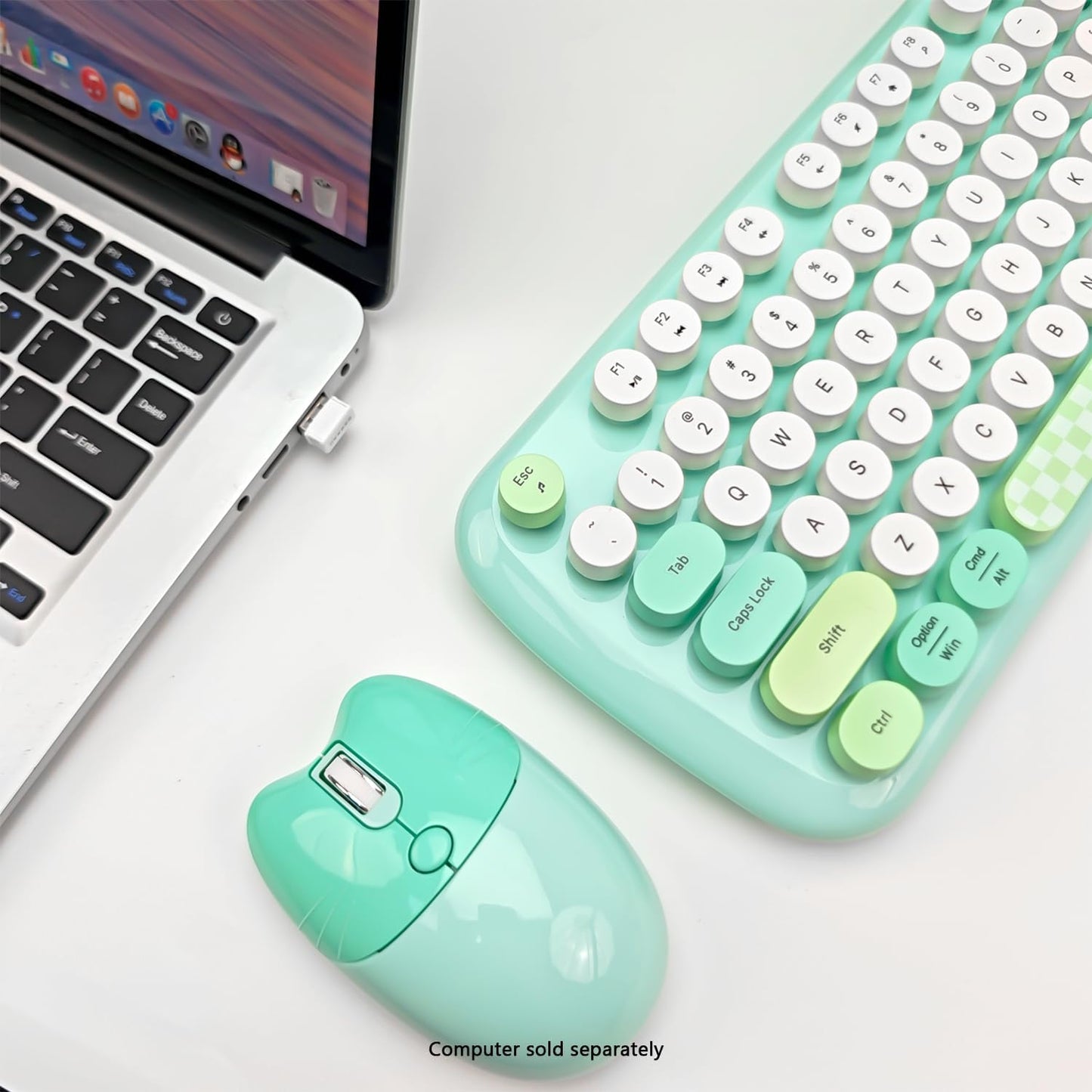 SaharaCase - Combo de teclado y mouse inalámbricos con clic silenci...