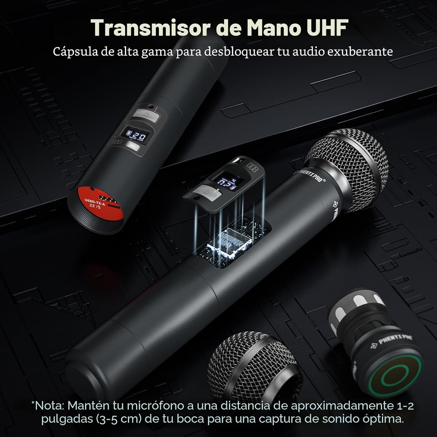 Phenyx Pro Sistema de micrófono inalámbrico, micrófonos inalámbrico...