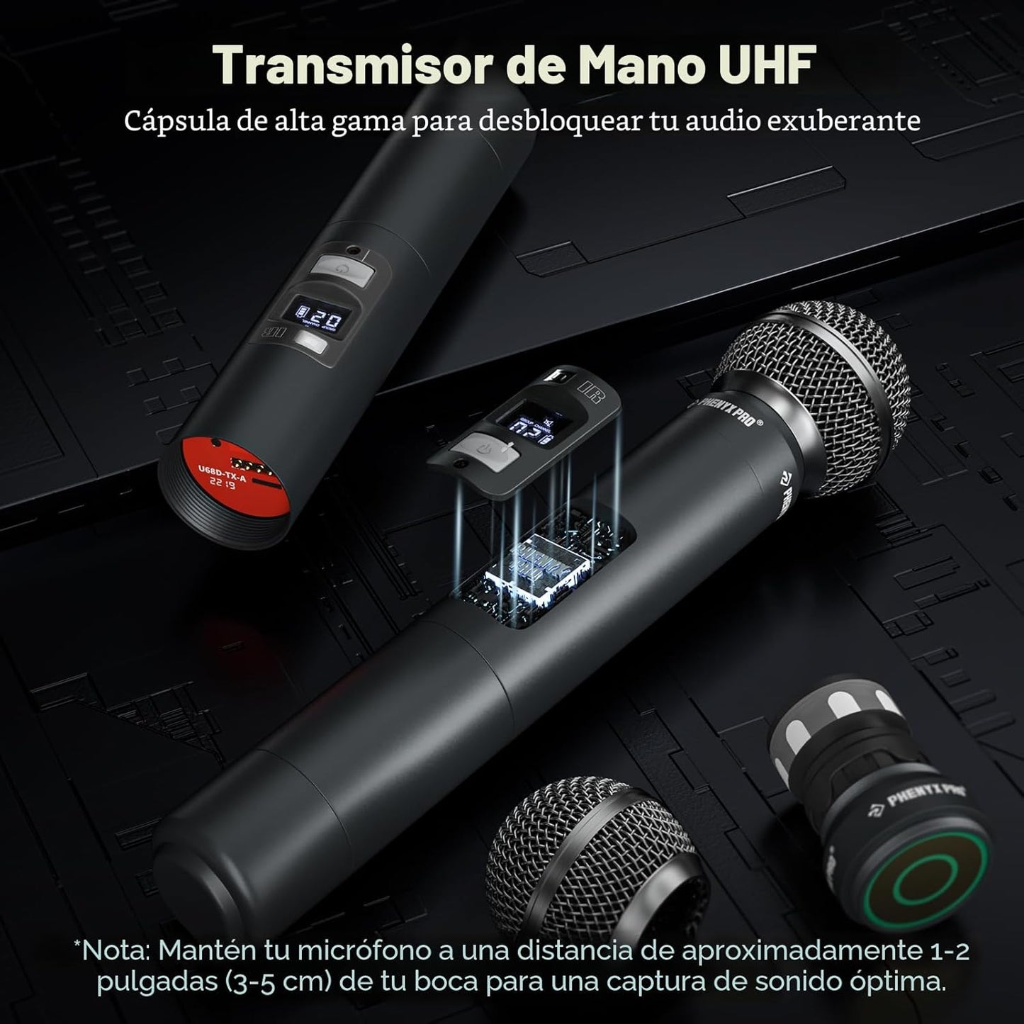 Phenyx Pro Sistema de micrófono inalámbrico de escaneo automático U...