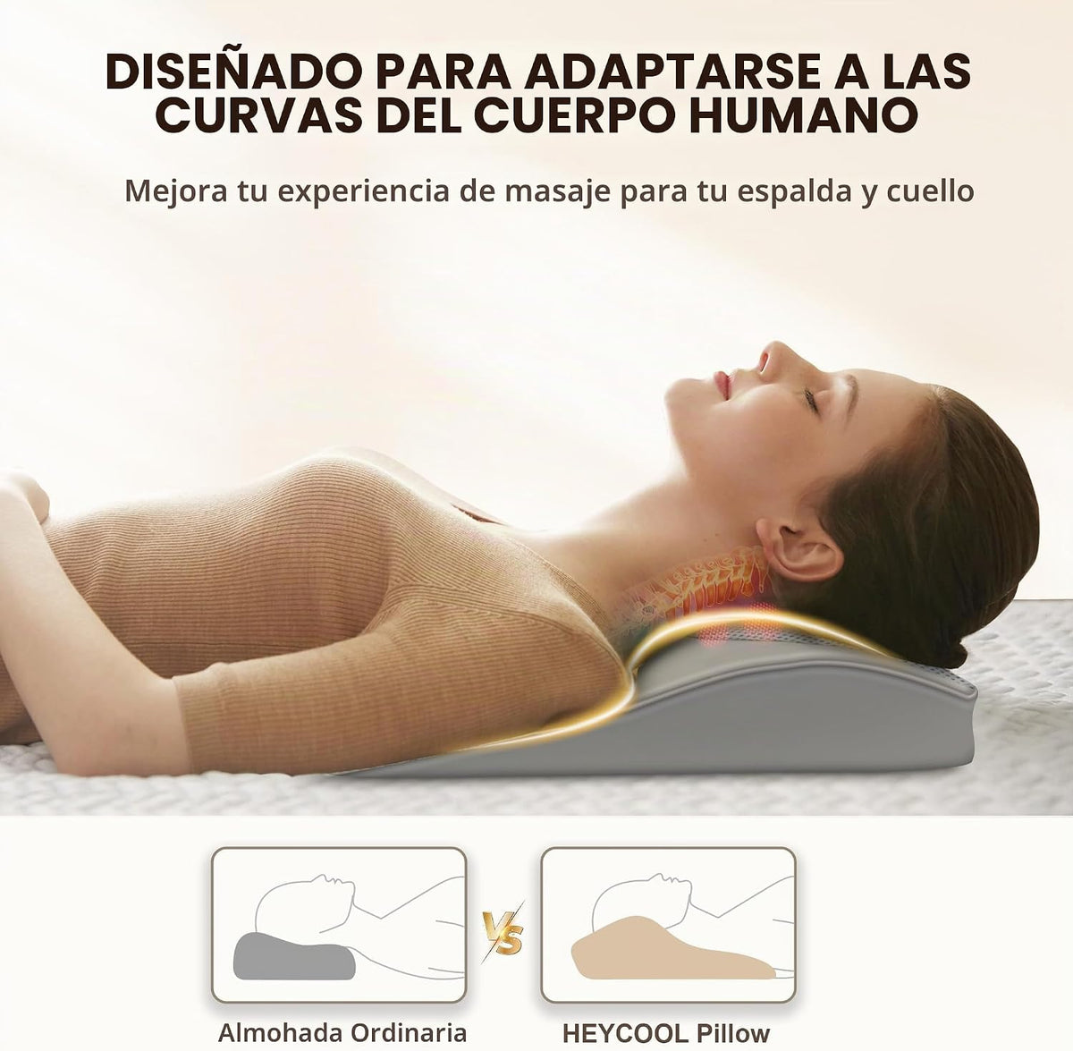 Heycool Shiatsu - Masajeador de espalda y cuello, almohada de masaj...